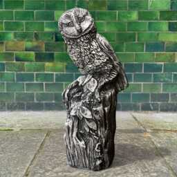 Handmade Concrete Owl Sculpture Stone Bird Figure Outdoor Decoration Cement Wild Animal Statue Patio Lawn Art Owl Lover Gift - thumbnail 3