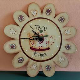 "Painted Clock ""Teatime" - thumbnail 2