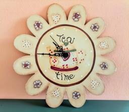 "Painted Clock ""Teatime" - thumbnail 1