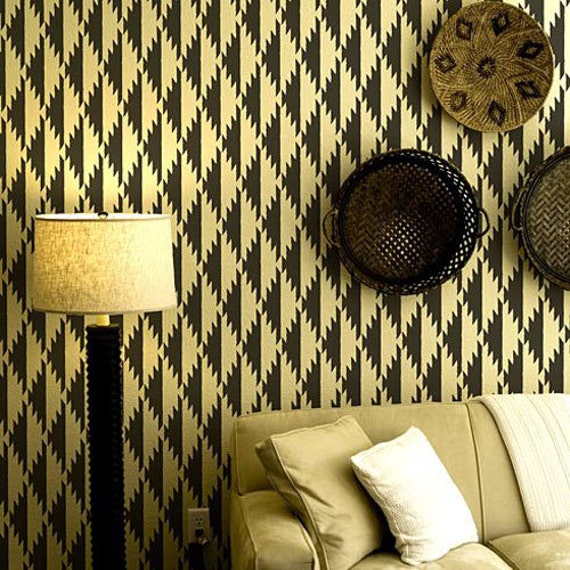 Navajo Allover Stencil - Small Reusable Stencils For Diy Wall Decor Better Than Wallpaper - image 1
