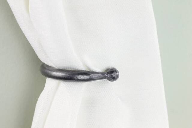 Small Forged Iron Curtain Tie Backs - Ball End Holdbacks, Pair - image 1