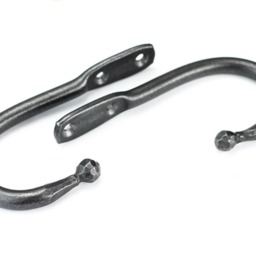Small Forged Iron Curtain Tie Backs - Ball End Holdbacks, Pair - thumbnail 2