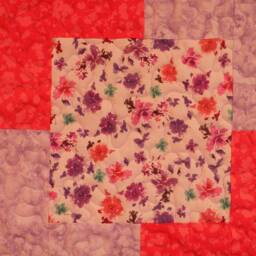 "Handmade Pansy Throw Quilt Pink & Purple Lap Quilt - 50"" X 63" - thumbnail 2