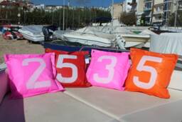 Sailcloth Nautical Pillow Cover Personalized Boat Decor, Colors Sail Cushion, Cloth Pillow, Gift - thumbnail 1