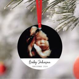 Personalised Baby Scan Bauble - Christmas Gift From The Bump Tree Decoration Sonogram Pregnancy Announcement - thumbnail 2