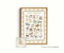 Kids Safari & Jungle Alphabet Border Print. Perfect Gender Neutral Wall Art For A Playroom, Nursery Or Child's Room - Unframed - thumbnail 1