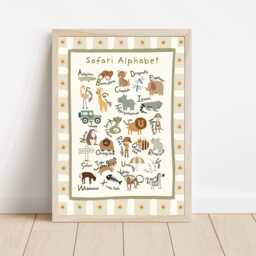 Kids Safari & Jungle Alphabet Border Print. Perfect Gender Neutral Wall Art For A Playroom, Nursery Or Child's Room - Unframed - thumbnail 2