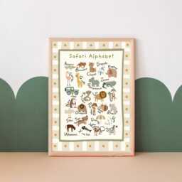 Kids Safari & Jungle Alphabet Border Print. Perfect Gender Neutral Wall Art For A Playroom, Nursery Or Child's Room - Unframed - thumbnail 3