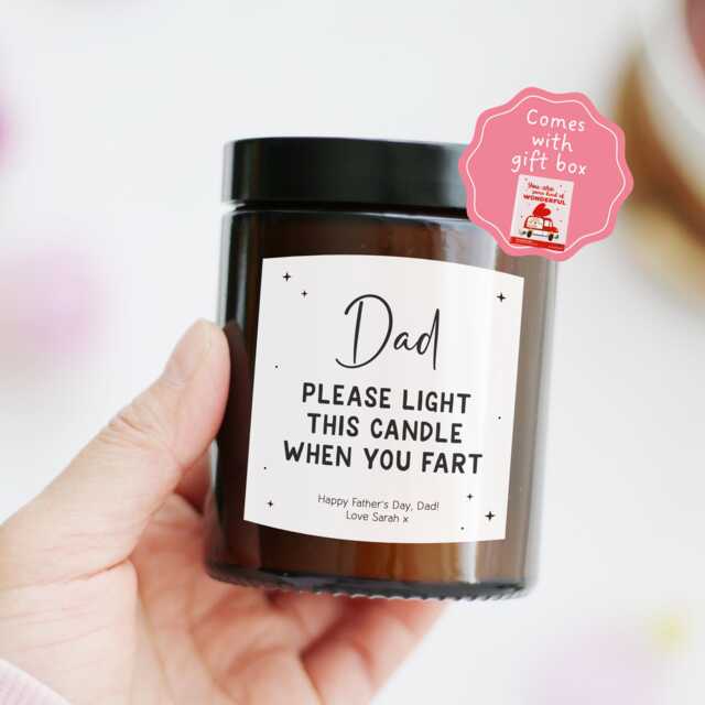 Funny Father's Day Gift For Dad - Unique 60Th 50Th Birthday Him Personalized Candle When Farts - image 1