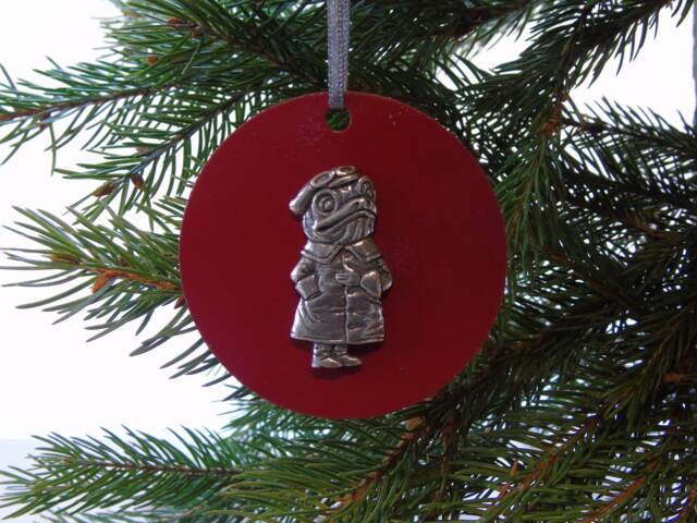 Toad Christmas Decoration - Wind in The Willows Hanging Wooden Ornament Woodland Rustic - image 1