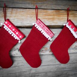 Christmas Stocking Personalized Burlap Gift Decor Holiday Ornament Scandinavian - thumbnail 3