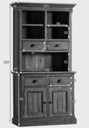 Sold Please Contact For Custom Orders - Solid Oak Wooden Welsh Dresser, Top & Bottom, Complete Unit, Can Be Customised To Any Colour, This - thumbnail 4
