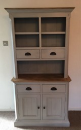 Sold Please Contact For Custom Orders - Solid Oak Wooden Welsh Dresser, Top & Bottom, Complete Unit, Can Be Customised To Any Colour, This