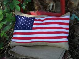 American Flag12x16 Lumbar Burlap Pillow Throw Decorative French Country Farmhouse Home Decor Cover - thumbnail 1