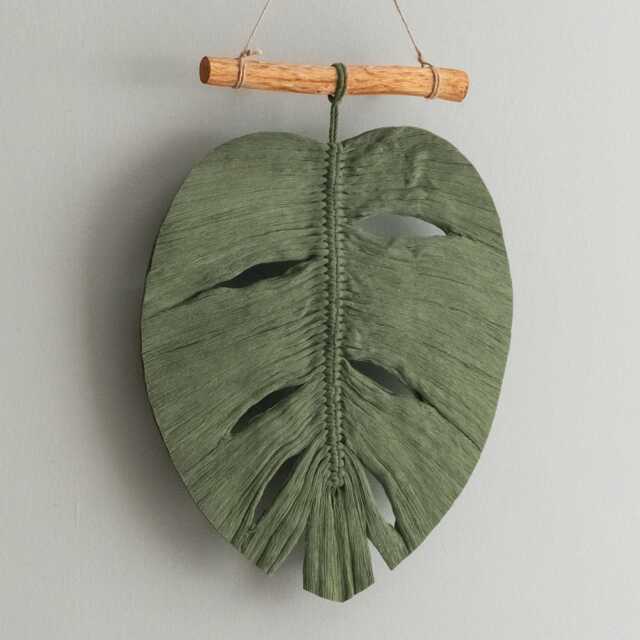 Macrame Monstera Leaf Wall Hanging For Boho Farmhouse Decor L41 - image 1