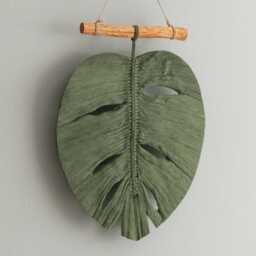 Macrame Monstera Leaf Wall Hanging For Boho Farmhouse Decor L41