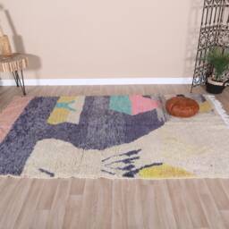 Purple Moroccan Rug, Soft Boujaad 5x8 Ft - thumbnail 2
