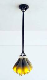 Frosted Light Fixture - Chandelier Ceiling Lamp Made From Wine Bottles For Home, Bar & Kitchen