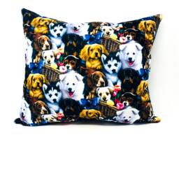 Puppy Dog Print Throw Pillow - Hand Crafted Pet Lover Gift - thumbnail 2