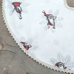 Christmas Tree Skirt God Jul Decor Holiday Scandinavian Gift Ornament Gnome Nisse Swedish Nordic - thumbnail 2