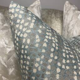 Cushion Pillow Cover For Sofa Bed Designer Fabric Voyage Duck Egg Taupe Furnishing High Quality Double Sided Size 18 - thumbnail 3