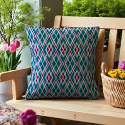 Bargello Needlepoint Cushion Original Decorative Pillow - thumbnail 2