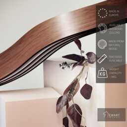 Curved Floating Shelf Wall Mounted, Modern Walnut Hanging Design Shelves, Wooden Oak Bracketless Wavy Bookshelf Geometric - Wave - thumbnail 2