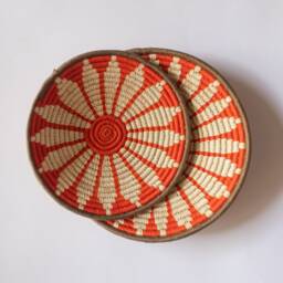New Assorted Sabai Handwoven Grass Baskets, Wall Art, African Boho Decor For Living Room, Hanging, Set Of 4/6/8/10 - thumbnail 4