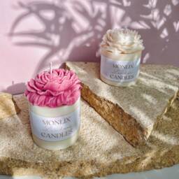 Large Flower Shaped Candle, Peony Scented Candle, Candle Gift For Her, Wedding Candles, Thank You Her, Gift Idea Women, Birthday - thumbnail 3