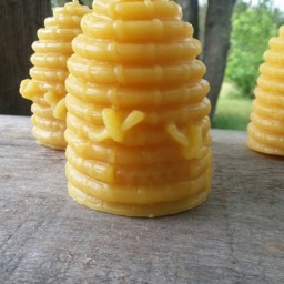 Michigan Beeswax Candle Set Beehive Skep, Farmhouse Decor - thumbnail 2