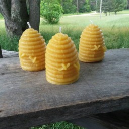 Michigan Beeswax Candle Set Beehive Skep, Farmhouse Decor - thumbnail 3