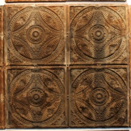 Ooak 1870S Unusual Headboards Industrial Wall Relief Sculpture Rustic Americana Boho Tribal Mid Century Folkart Tin Metal Ceiling Tile - thumbnail 2