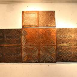 Ooak 1870S Unusual Headboards Industrial Wall Relief Sculpture Rustic Americana Boho Tribal Mid Century Folkart Tin Metal Ceiling Tile - thumbnail 4