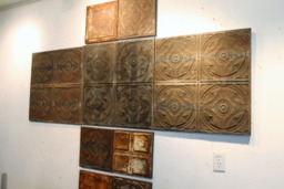 Ooak 1870S Unusual Headboards Industrial Wall Relief Sculpture Rustic Americana Boho Tribal Mid Century Folkart Tin Metal Ceiling Tile