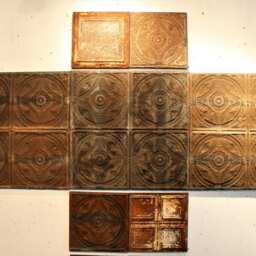 Ooak 1870S Unusual Headboards Industrial Wall Relief Sculpture Rustic Americana Boho Tribal Mid Century Folkart Tin Metal Ceiling Tile - thumbnail 3
