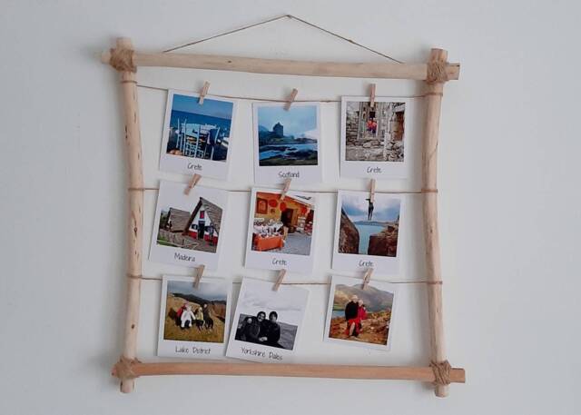 Large Driftwood Photo Frame Farmhouse Polaroid Display - image 1