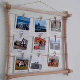 Large Driftwood Photo Frame Farmhouse Polaroid Display - thumbnail 2