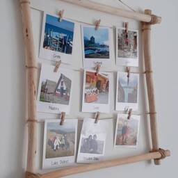 Large Driftwood Photo Frame Farmhouse Polaroid Display - thumbnail 3