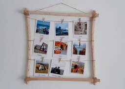 Large Driftwood Photo Frame Farmhouse Polaroid Display - thumbnail 1