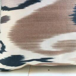 Silk Ikat Pillow Cover - 16x16 Handwoven Cushion, Soft Colors - thumbnail 3