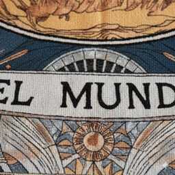 The World Tarot Tapestry Throw Blanket - El Mundo Woven Wall Hanging Celestial Sun Moon Art Bohemian Decor - thumbnail 3