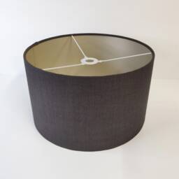 Charcoal Lampshade in Linen With Champagne Lining - thumbnail 3