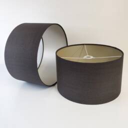 Charcoal Lampshade in Linen With Champagne Lining