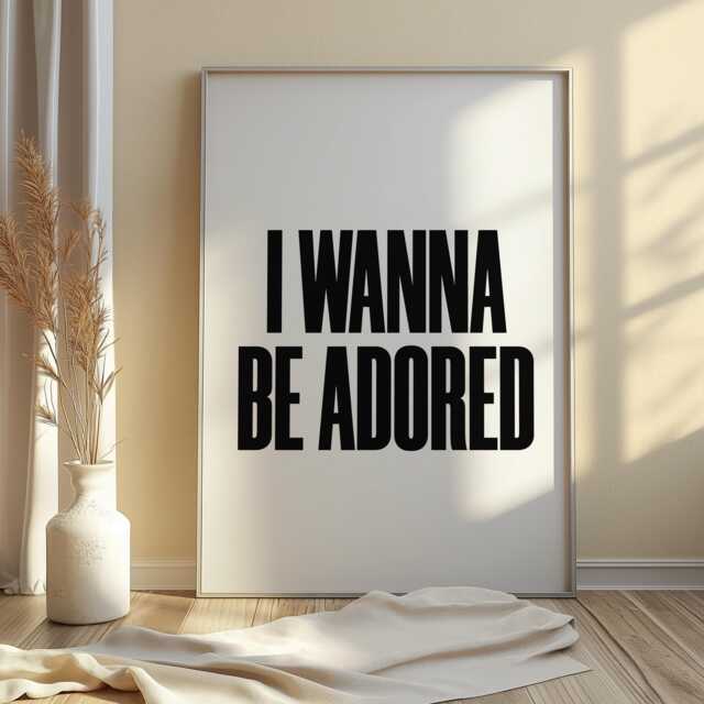 I Wanna Be Adored Lyrics Print, Retro Groovy Music Poster - image 1