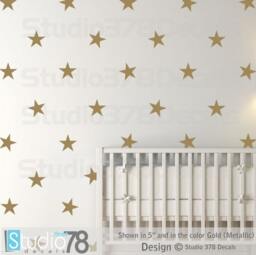 star Pattern Vinyl Wall Decals - Nursery Decor - thumbnail 3
