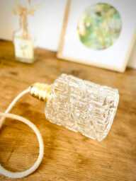 Vintage Wall Sconce Or Portable Lamp in Gilded Brass With Cut Glass Globe - French Elegance & Authenticity
