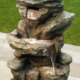 Rock Pool Water Feature Slate Effect Garden Light Up Led Outdoor Decor Gift - thumbnail 4