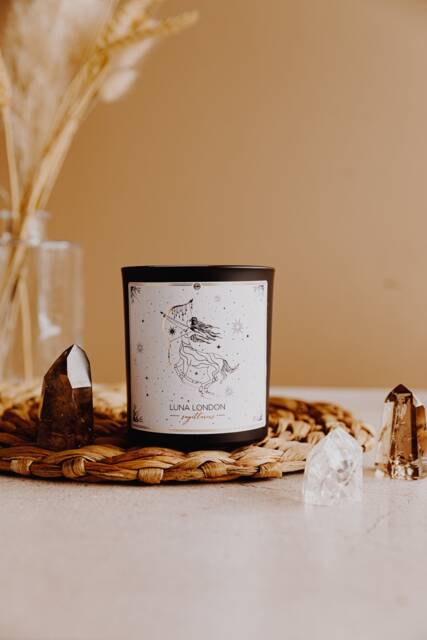 Sagittarius Scented Candle - Zodiac Horoscope Spiritual Gifts For Her Friends Cruelty Free Natural Soy - image 1