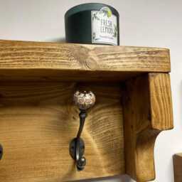 Coat Rack Country Style With Cast Iron Ceramic Tip Hook - thumbnail 3