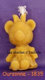 Teddy Bear in Pure Beeswax Candle - thumbnail 1